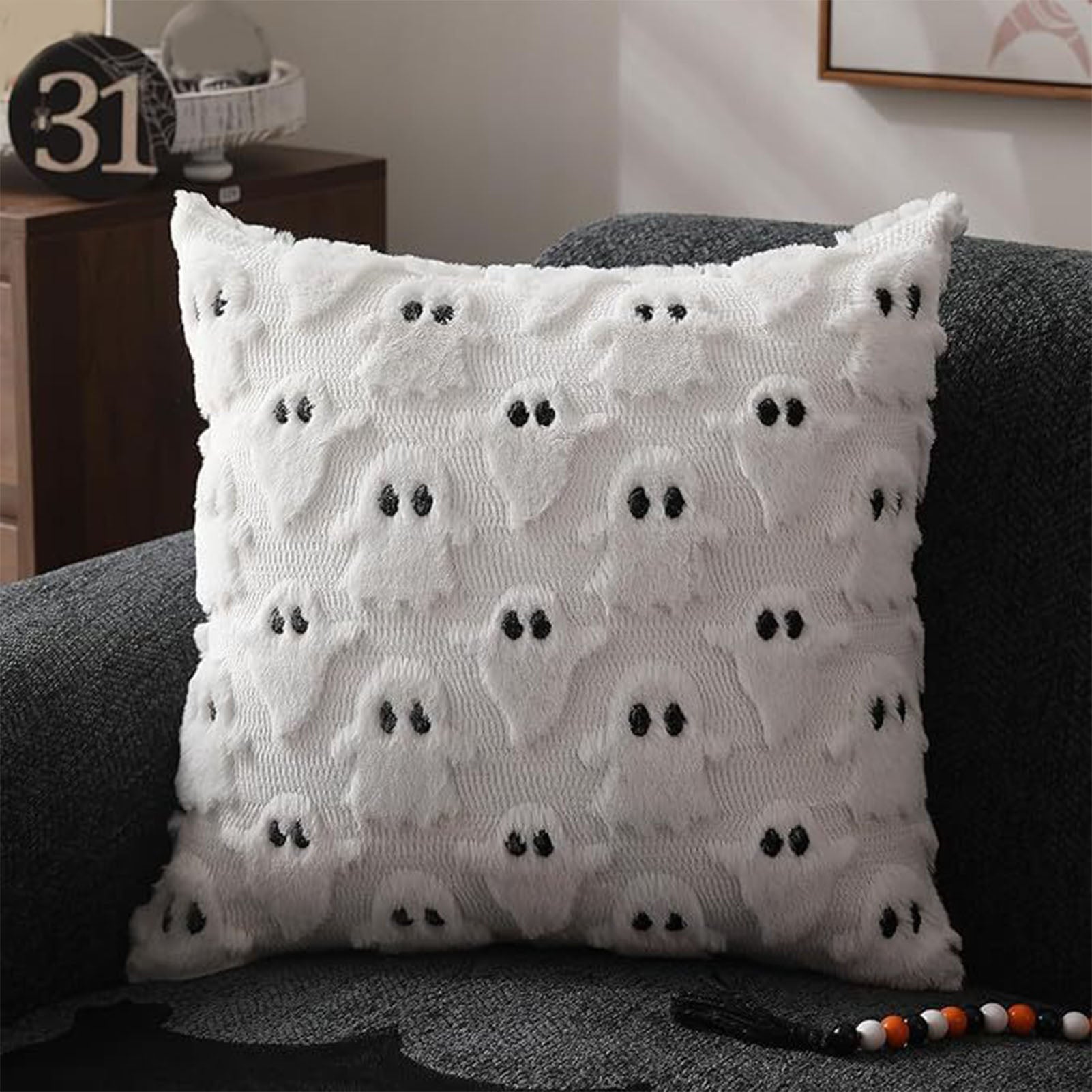 Ghost Pillow Case Comfort Decorative Soft Plush Throw Pillow Cover For