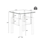 White Glass Coffee Table |  2-Layer Design