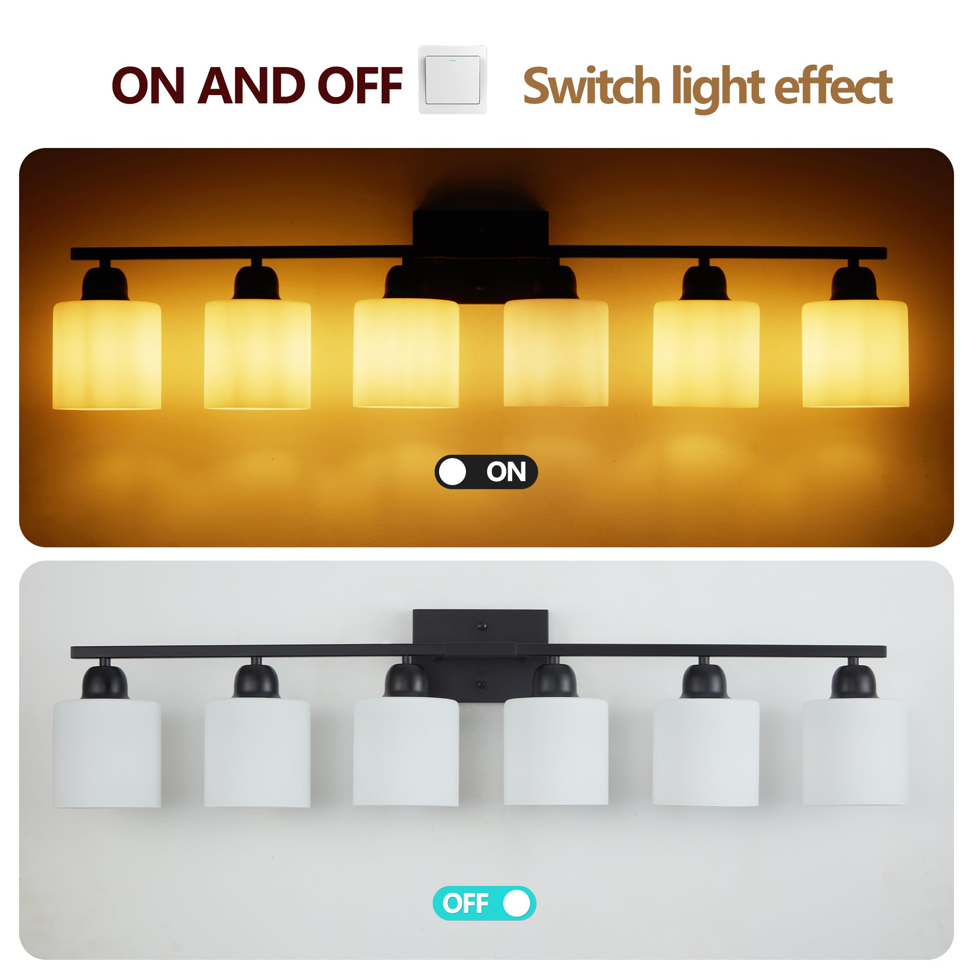 6-Light Black Vanity Lights