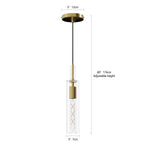 Gold Pendant Light, Modern Brass-Tone Ceiling Fixture