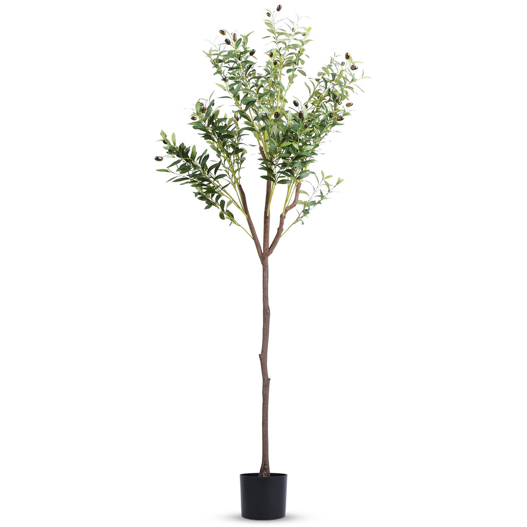 1Pc 5.9FT Artificial Olive Tree Tall Fake Olive Plant Faux Potted Oliv