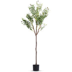 1Pc 5.9FT Artificial Olive Tree Tall Fake Olive Plant Faux Potted Oliv