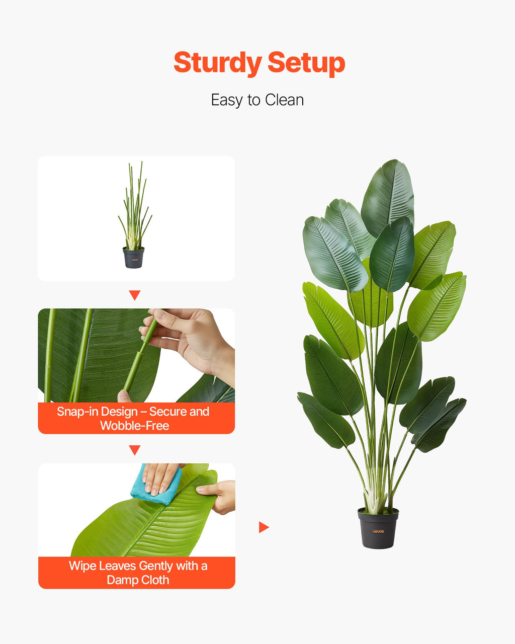 6ft Artificial Bird Of Paradise Tree Fake Plant With Pot Indoor Outdoo