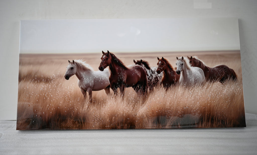 Cozy Country Rustic Horses Wall Art Decor Western Farm Equine Canvas P