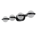 30in Black Minimalist LED Bathroom Vanity Light With Crystal Sand Acry