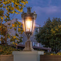 22 H Vintage Crown Outdoor Post Lantern