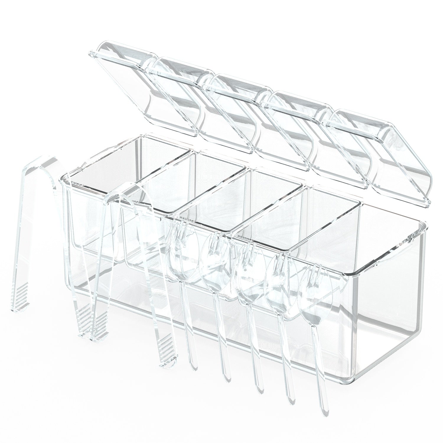 1Set Ice Chilled Condiment Caddy Serving Tray Container Bar Garnish Ho