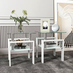 Tempered Glass Coffee Table Set | Square Design