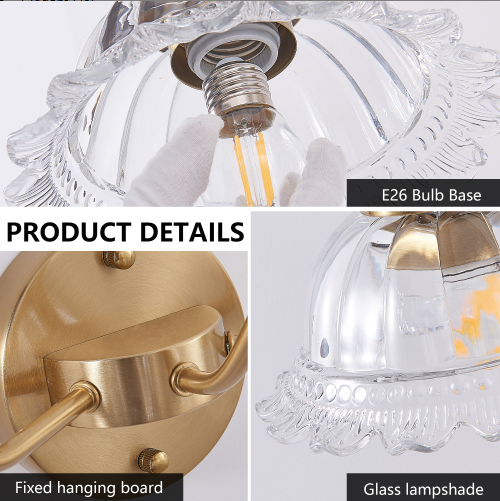 24 Inch 3-Light Vintage Bathroom Wall Sconce - Elegant Golden Metal An