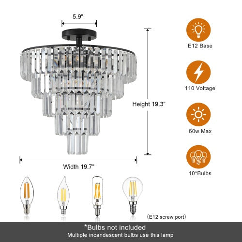 Large Crystal Chandelier |  Modern Design