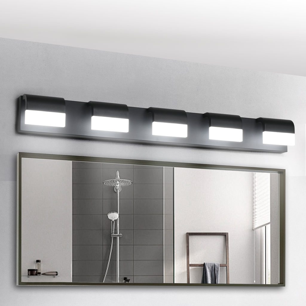 Modern Bathroom Vanity Lighting 5-Light LED Vanity Lights Over Mirror