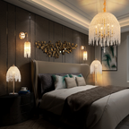 19inch H Elegant Crystal Table Lamp Vintage Waterfall Design With Crys