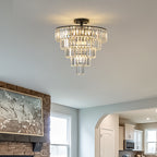 20 Black Crystal Chandelier Ceiling Light