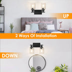 1Pc 3-Light Wall Sconce Lighting With Clear Glass Shade Bathroom Vanit
