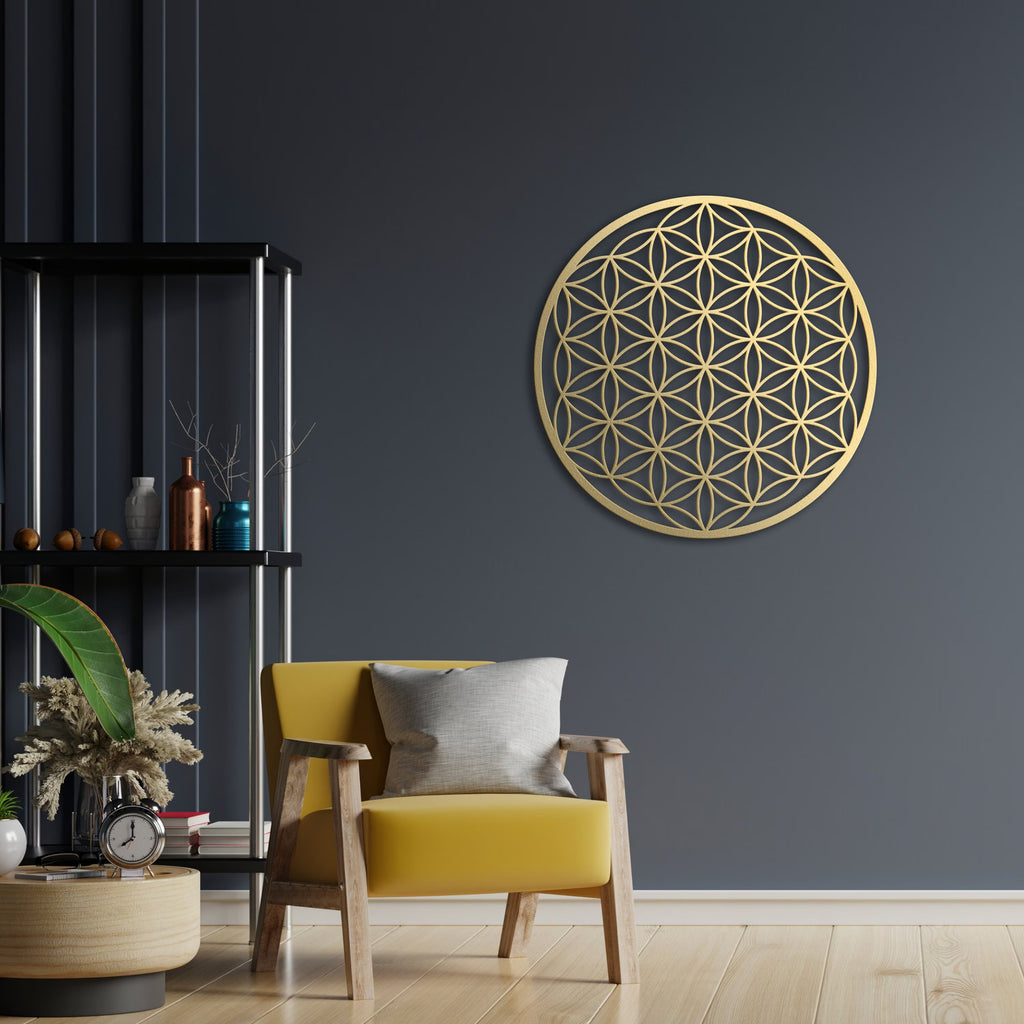 Zen Lotus Metal Wall Art Boho Chic Floral Hanging For Living Room Bedr
