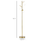 Modern 3-Light Tree Floor Lamp with Adjustable Globe Shades, Black