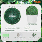 VEVOR Artificial Topiaries Boxwood Trees