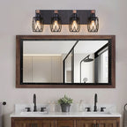 24 Industrial Vintage 4-Light Wall Sconce - Black Cage Wall Lighting F