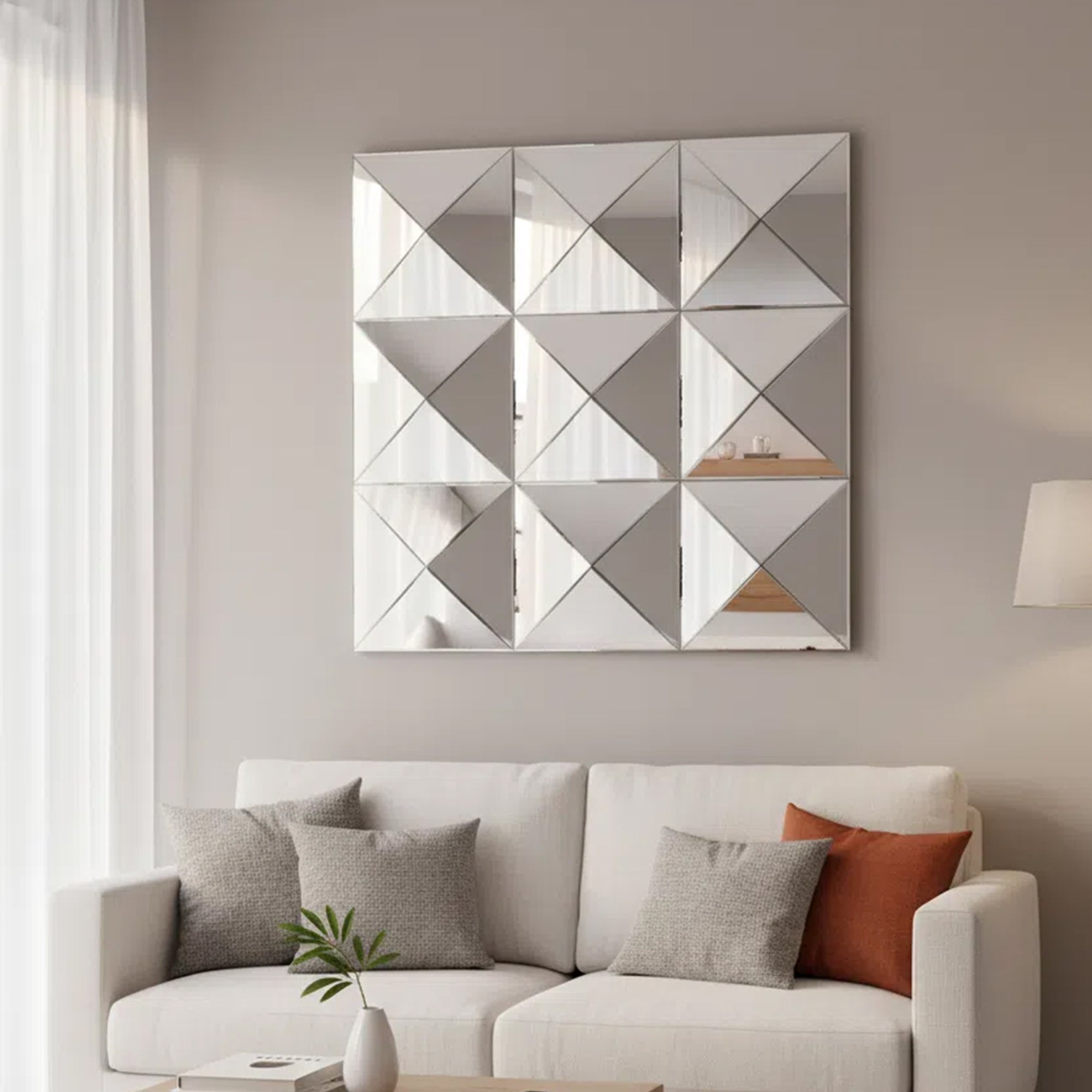 3d Mirror Wall Decor Beveled Glass Wall Mirror Interior Home Decor Lar