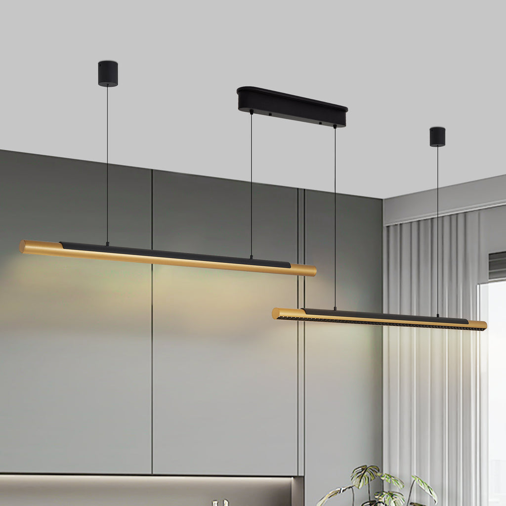 75-inch Modern Black And Gold LED Pendant Light