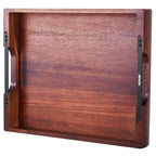 Serving Tray 17x12.2 Inch Acacia Food Serving Table Laptop Desk With H