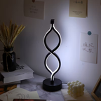 2Pcs Modern Wave-Shaped USB Desk Lamp With 3-Color Dimmable Lighting F