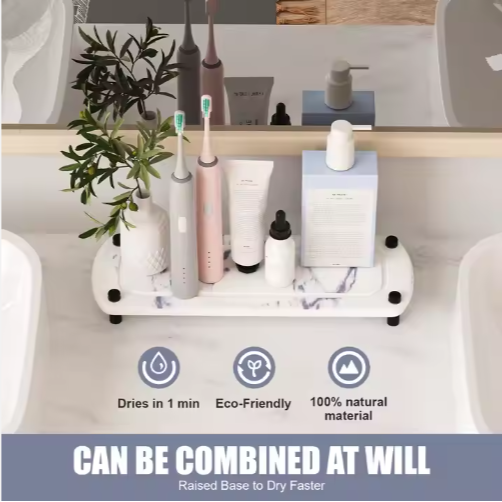 Diatomaceous Earth Sink Tray Stone Home Sink Caddy Kitchen Bathroom In