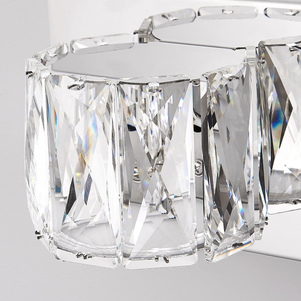35 Modern Crystal 5-Light LED Wall Sconce -Elegant Chrome Bathroom Van