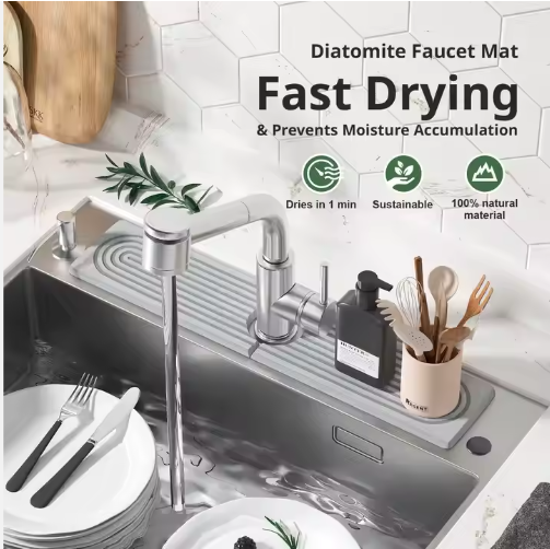 Diatomaceous Earth Sink Tray Stone Home Sink Caddy Kitchen Instant Dry