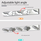 37 Modern 5-Light LED Vanity Light Fixture - Chrome Finish With Acryli