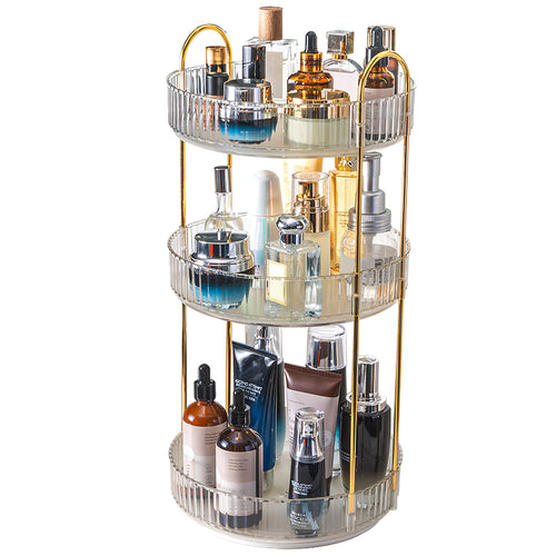 1 Set 3 Tier Rotating Makeup Organizer 360 Degree Spinning Perfume Cos