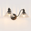 20 Inch 2-Light Vintage Bathroom Wall Sconce -- Elegant Black Metal An