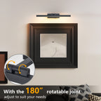 16inch Black Bathroom Light Fixtures Over Mirror Modern Dimmable LED V