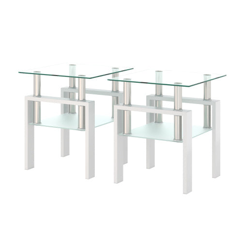 Tempered Glass Coffee Table Set | Square Design