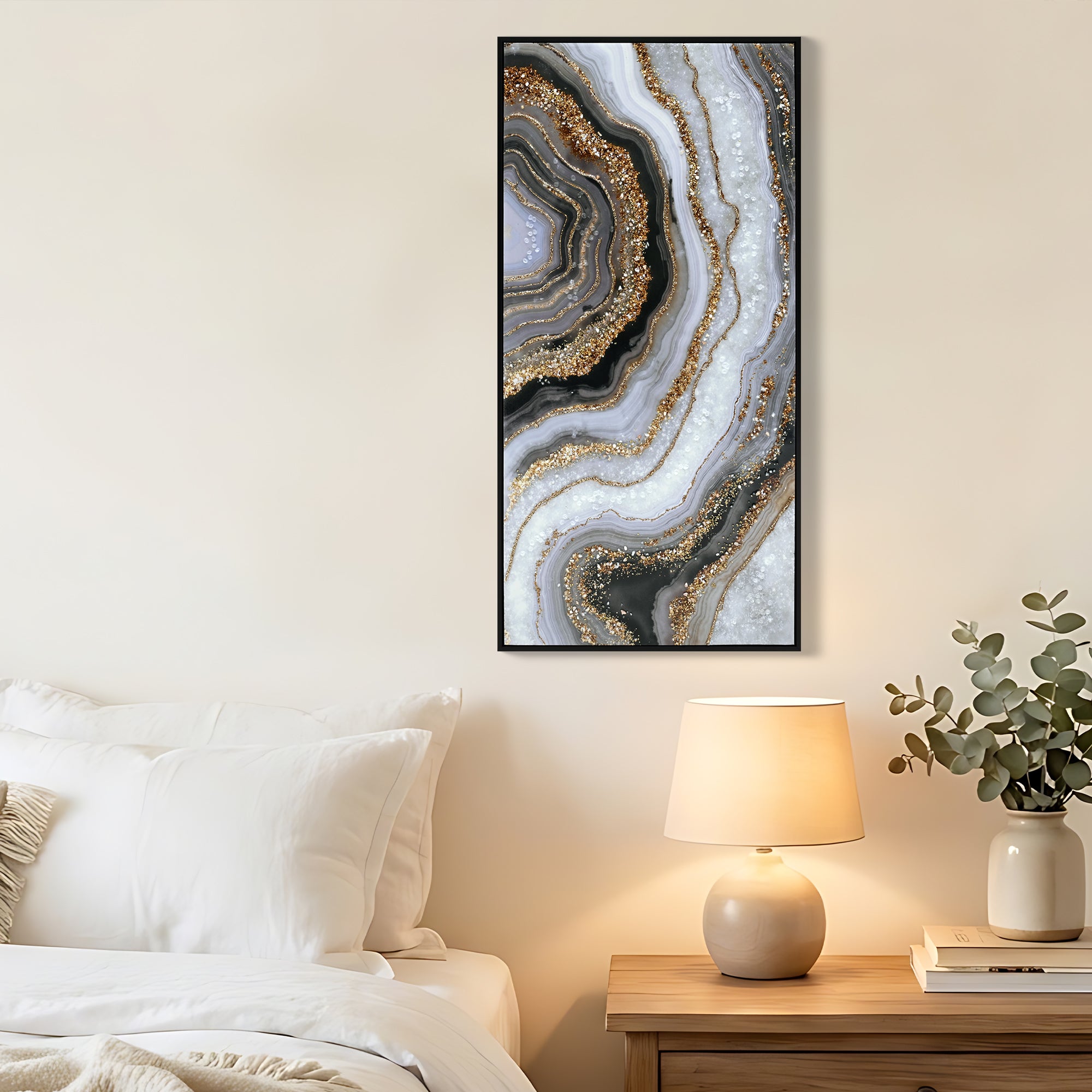 Black And Gold Abstract Wall Art Small Size Home Wall Decoration Moder