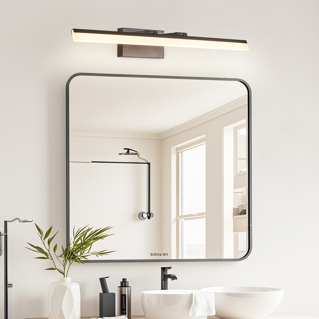 32 Inch Modern LED Bathroom Vanity Light - Sleek Black Metal Wall Ligh