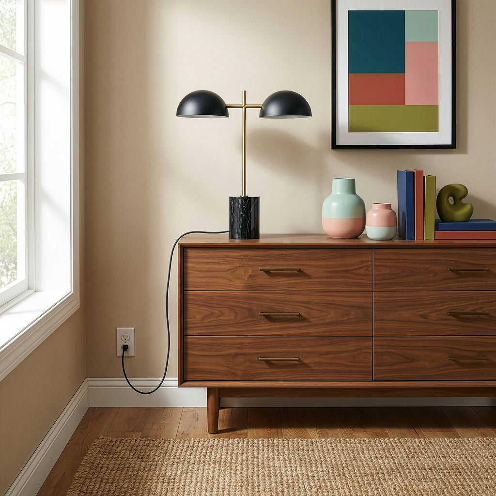 Black Table Lamp With On Off Switch