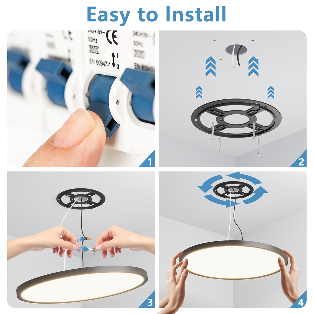 6PK 12 Inch Dimmable LED Flush Mount Ceiling Light