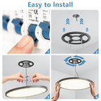 6PK 12 Inch Dimmable LED Flush Mount Ceiling Light