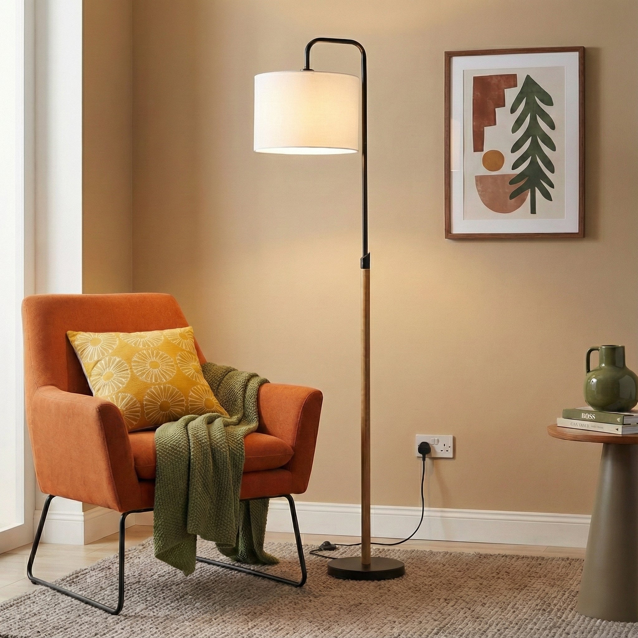 Floor Lamp With Cylinder Shade