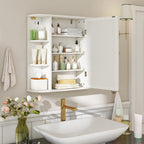 Wall-Mounted Bathroom Mirror Cabinet With Storage Shelves