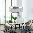 Modern Crystal Chandelier 19 Inches Aluminum Iron Round Ceiling Light