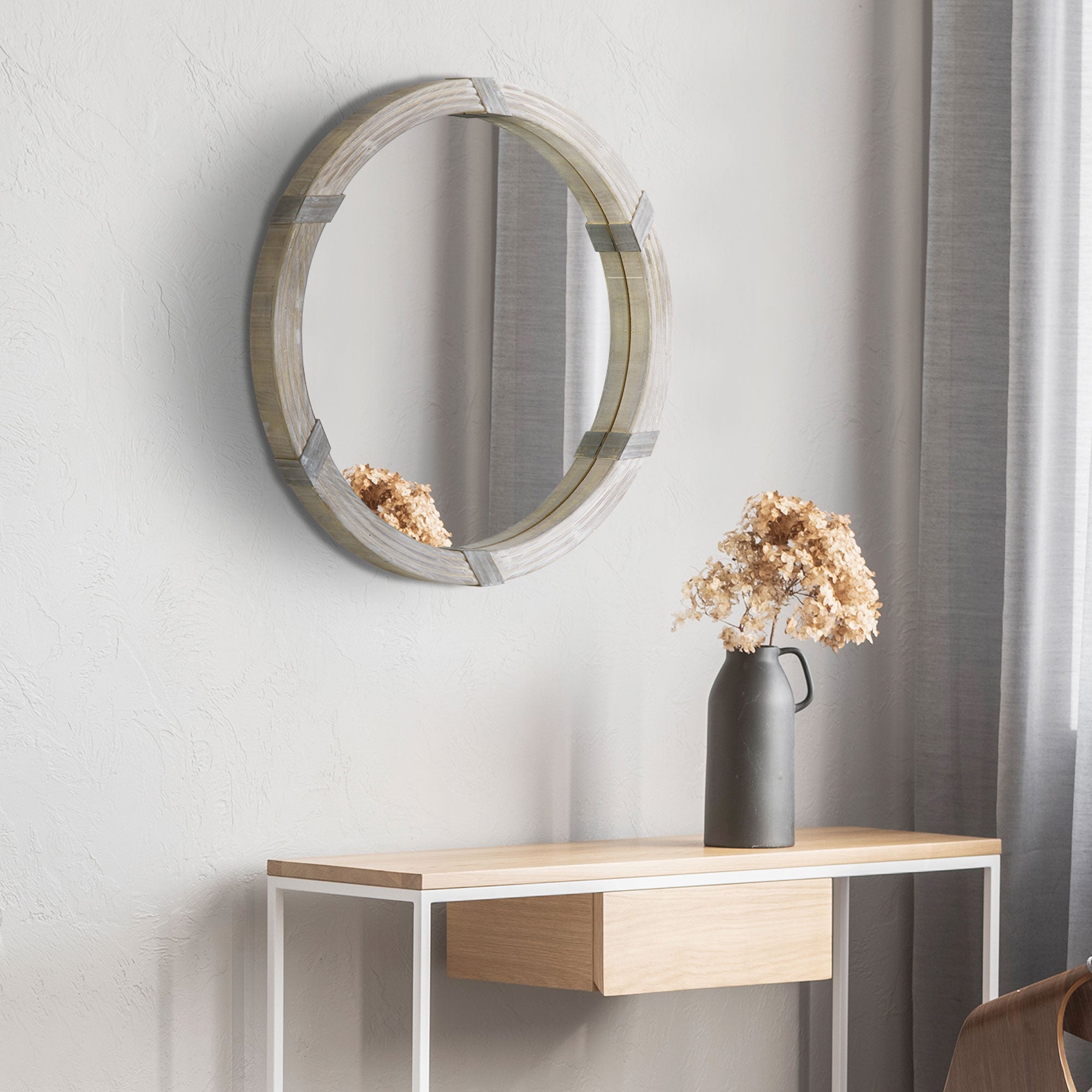 30.75" Wood Wall Mirror