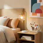 Haven Clear Glass Table Lamp With Gold Brush Metal And Marble Base
