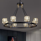 Black Farmhouse  Chandelier | Wagon Wheel Design