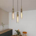 Gold Pendant Light, Modern Brass-Tone Ceiling Fixture