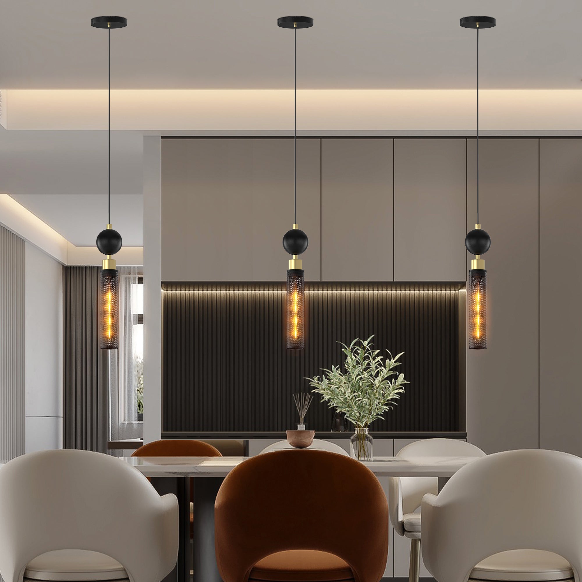 Modern Black Wrought Iron Pendant Light For Kitchen Island