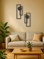 Abstract Geometric Metal Wall Decor, Set of 2