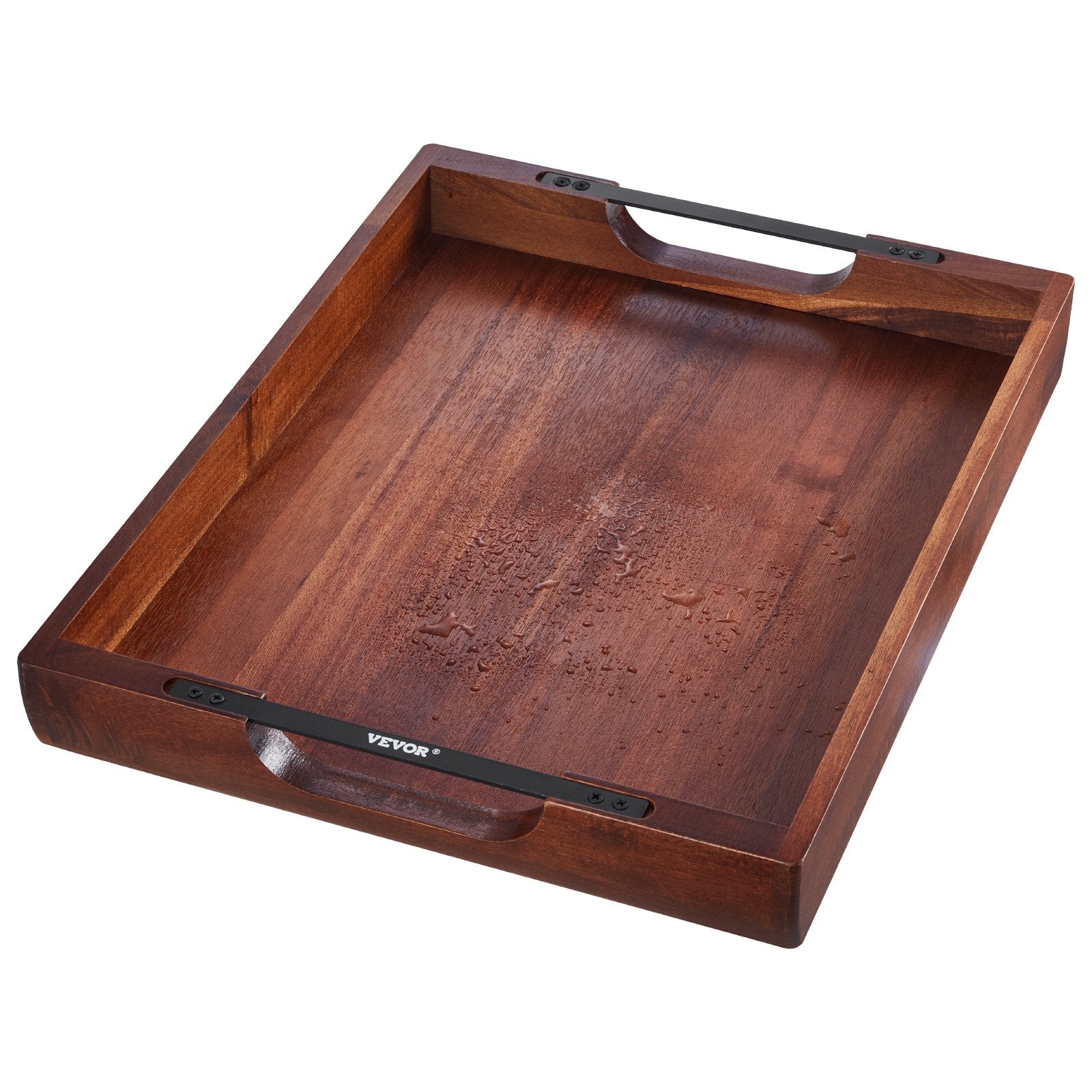 Serving Tray 17x12.2 Inch Acacia Food Serving Table Laptop Desk With H