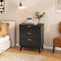 Fluted Wood Nightstand | Curved Drawer Design